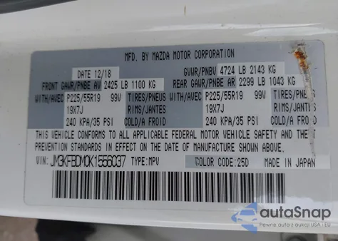 2019 Mazda Cx-5 Grand Touring from USA, damaged, VIN JM3KFBDM0K1556037